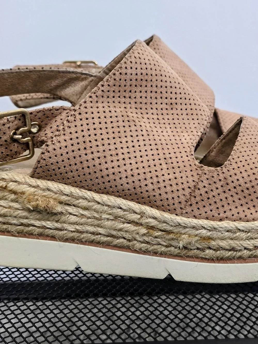 Dr. Scholl's Women's Perforated Tan Espadrille Sandals